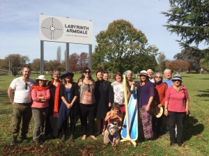 The group of us who walked "As One at One" on World Labyrinth Day